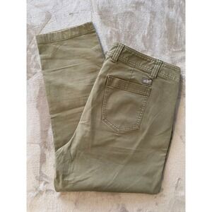 Eddie Bauer Pants Sz 14 Olive Green Chino Stretch Utility Work Gorpcore Outdoors